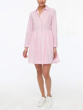 J Crew Pink Striped Shirtdress Size 00